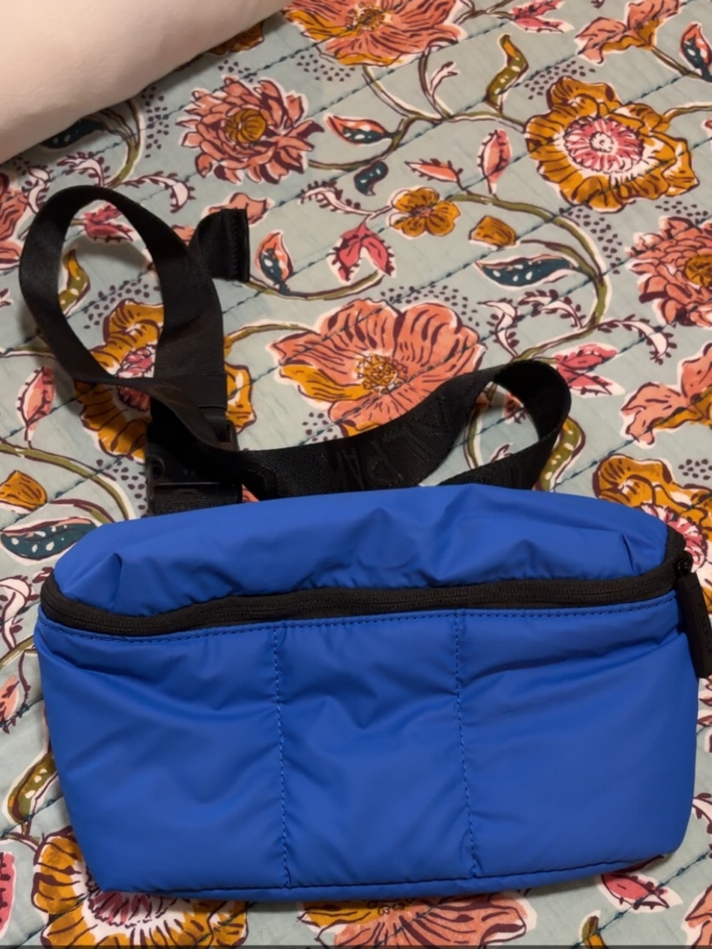Calpak Royal Blue Crossbody Bag with Black Strap